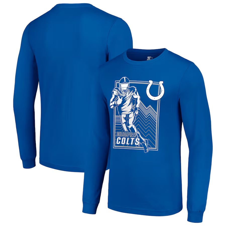 Men Indianapolis Colts blue 2024 NFL Long sleeve T Shirts->nfl t-shirts->Sports Accessory
